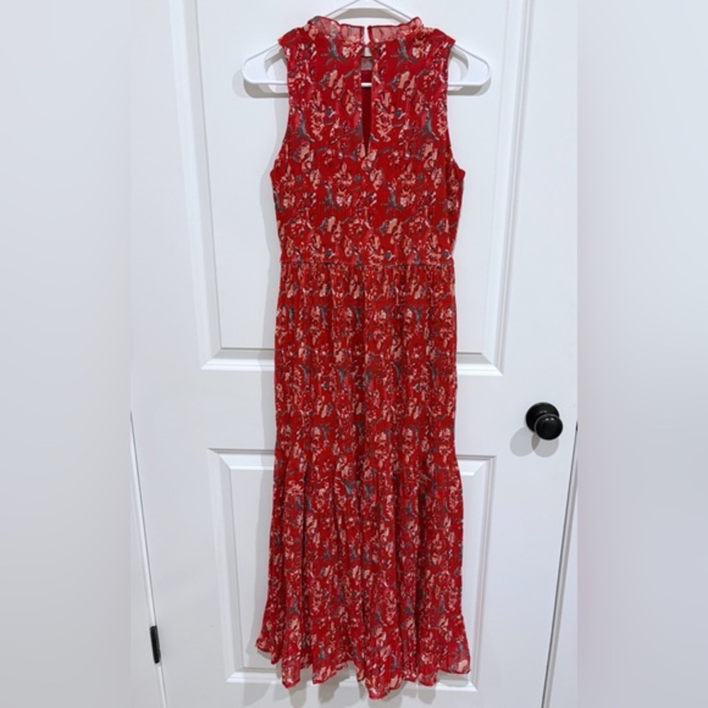 Women's Tribal Printed‎ Plisse Halter Maxi Dress XS Sleeveless Ruffle Pretty - Picture 8 of 10